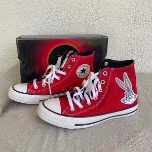 Converse x Bugs Bunny Looney Tunes Chuck Star Red Hi Top Sneakers